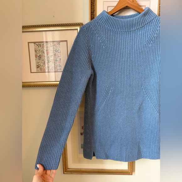 NWT TALBOTS COTTON MOCKNECK PULLOVER blue medium - Picture 9 of 9